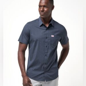 TravisMathew HOME OF THE FREE SHORT SLEEVE SHIRT IN BLUE NIGHTS Large